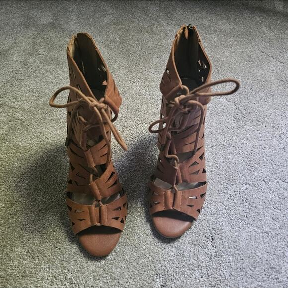 Jessica Simpson Lace-Up Stiletto Heel Sandals Women’s Size 8.5 Strappy Dressy - Picture 1 of 10